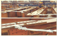 「鉄骨建て方工事における仮置き梁の転倒防止サポートクランプ」